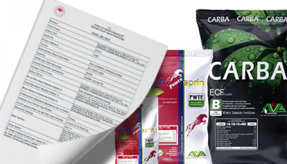 Carba Serisi - Toz Damlama & Yaprak Gübreleri - Tescil Belgeleri